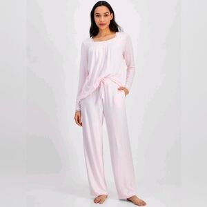Charter Club Lace-Trim Henley Pajama Set Pink Size Medium Nwot